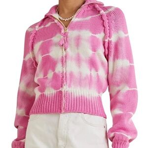 LoveShackFancy Florrie Zip Up Jacket - Hibiscus/Pink Tie Dye!